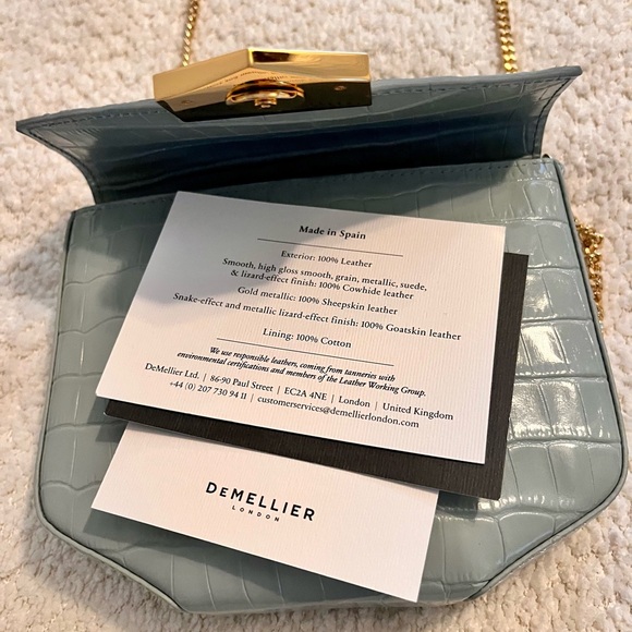 DeMellier Light Blue Croc-Embossed Women's Bag - Picture 5 of 5